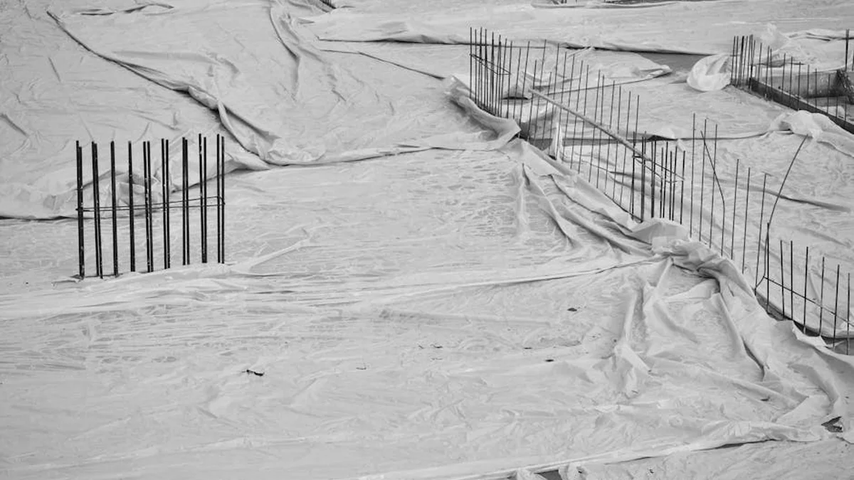 The supporting part of the construction of the railway station overpass completed